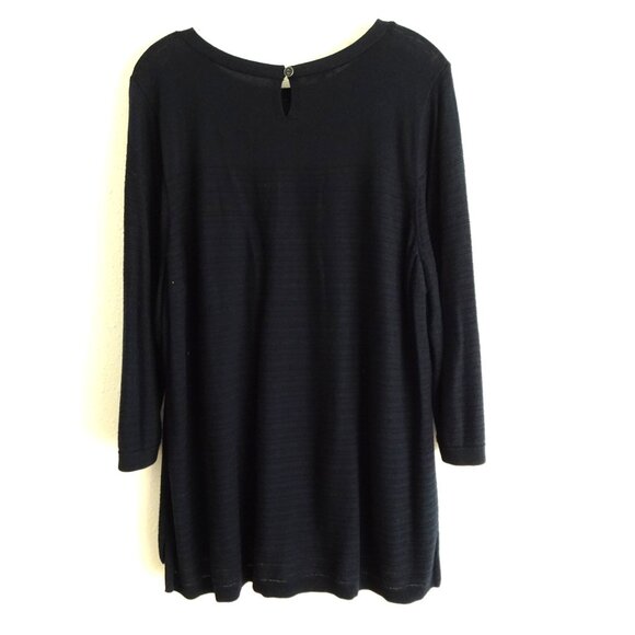 Talbots Tunic Top Women's Petite Plus Size 3X Blue 3/4 Sleeve Stretch - Picture 6 of 10